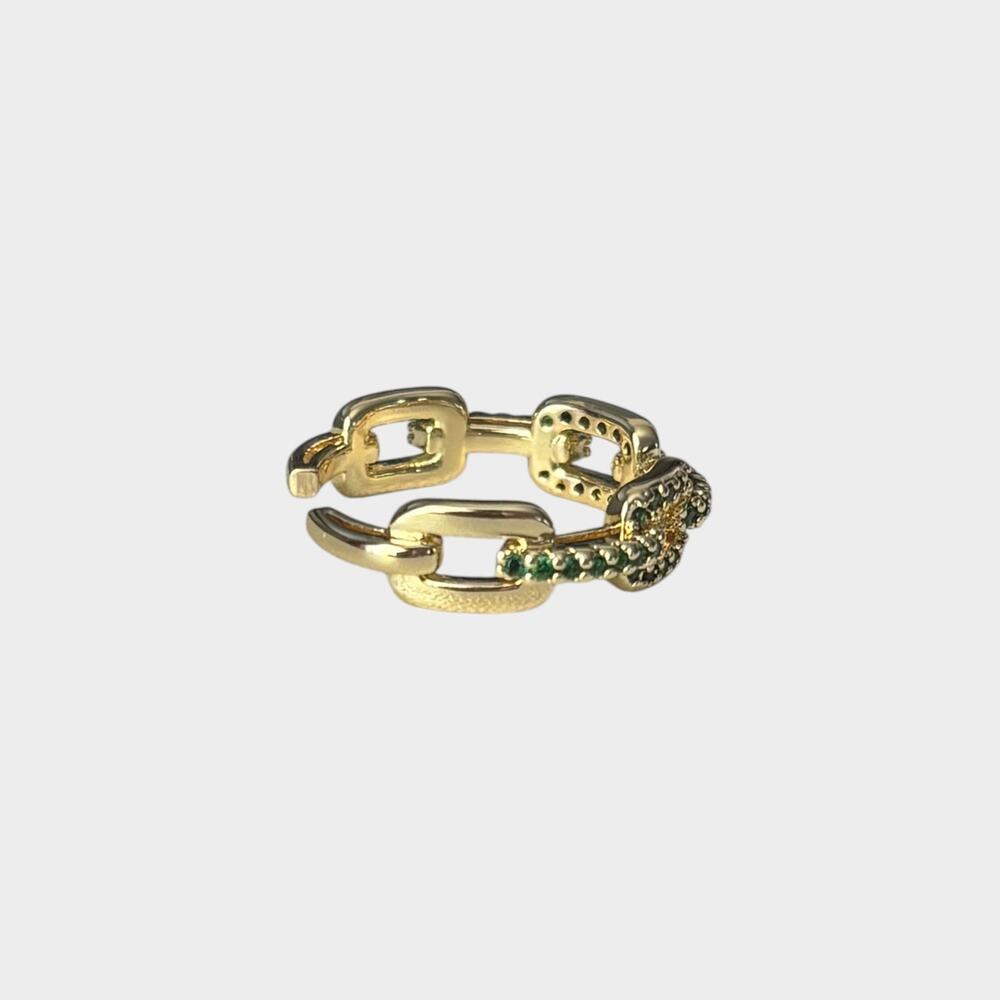 Emerald Green Adjustable Chain Ring - Picture 5 of 5